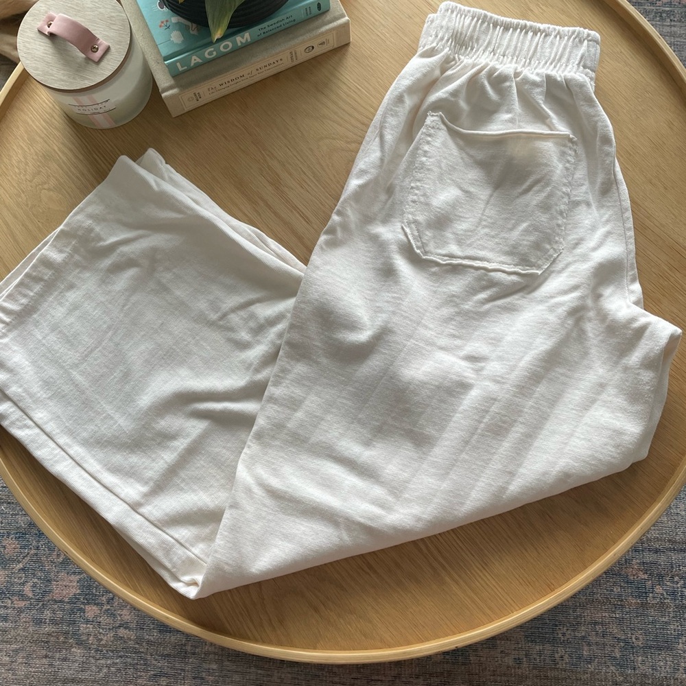 White 100% Cotton Zara Pants